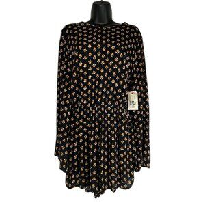 BILLABONG Open Heart Romper Sz L Orange Floral Open Back Tie Romper Boho Summer